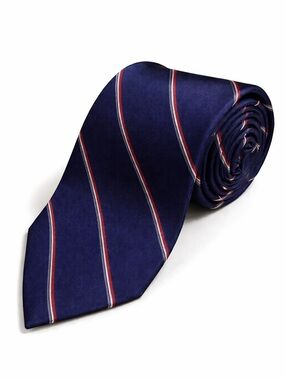Robert Talbott Silk Tie Navy Red Stripe Classic USA Norton Ditto